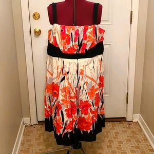 London Times Orange & Pink Floral Dress
